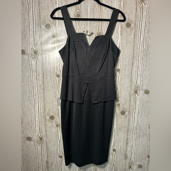 WHBM Peplum Waist Little Black Dress Sz 6 - Picture 2 of 6